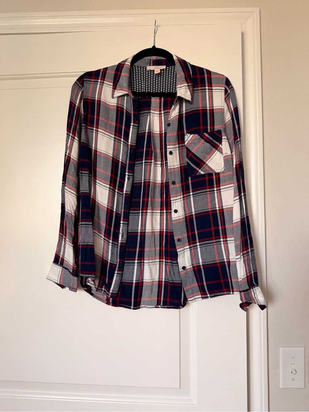 Como Vintage Navy, White & Red Plaid Button-Down Shirt